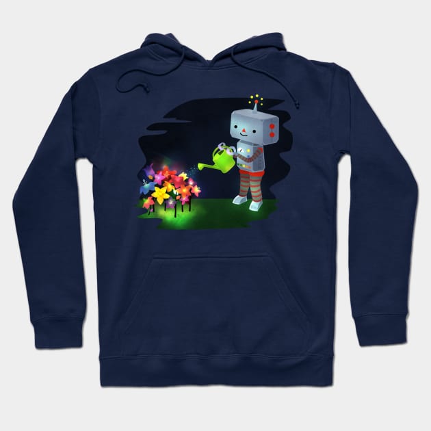 Kawaii Robot and Garden Hoodie by LyddieDoodles